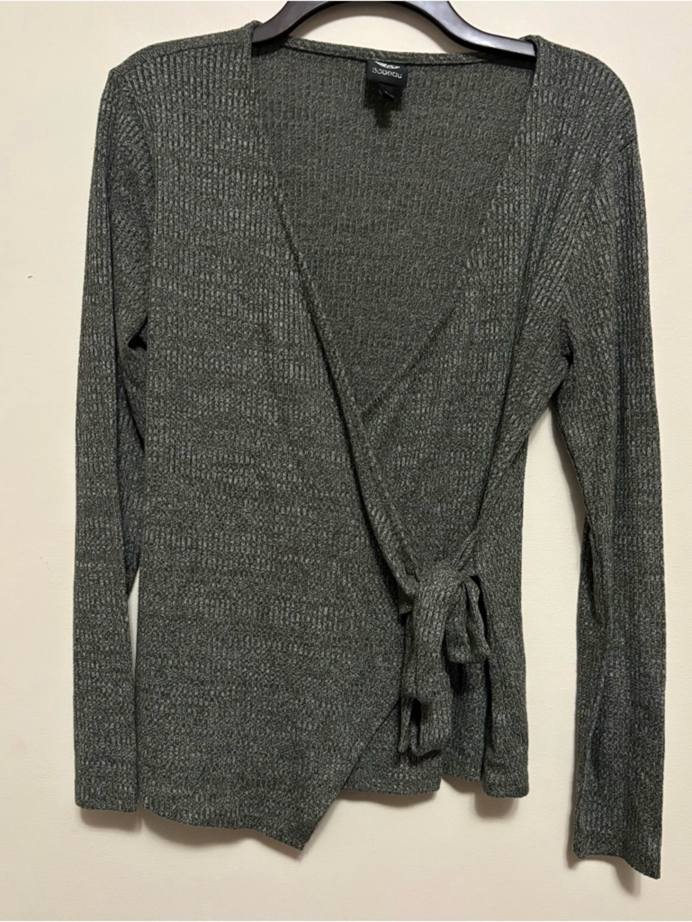 Bobeau Sz L Women's Long Sleeve Wrap Top